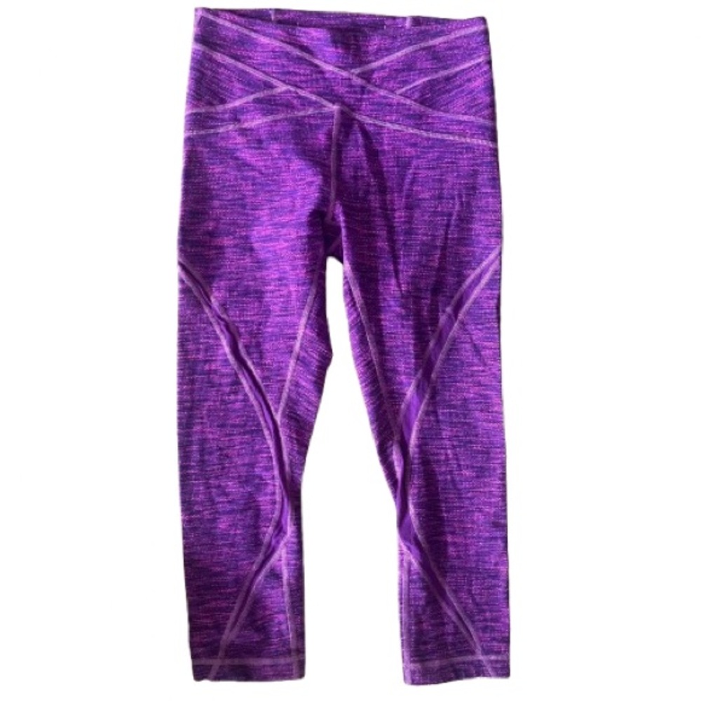 Lululemon Free Flow Crop Diamond Jacquard Space Dye Tender Violet 6 - Picture 6 of 8